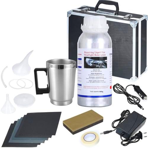 Xiaoqintedy Kit de reparación de Faros, Kit de Pulido de Faros de automóviles con Taza de atomización