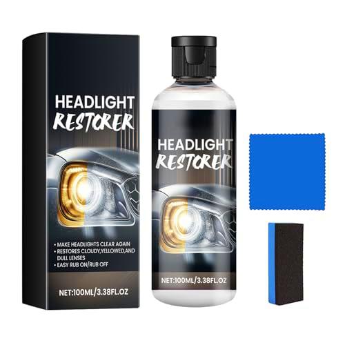 Car Kit de Restauración de Faros de Coche,Barniz de Reparación de Faro,Coche Pulido de Reparación de Faro,Líquido de Reparación de Faros de Coche,Limpiador para Faros 100ml