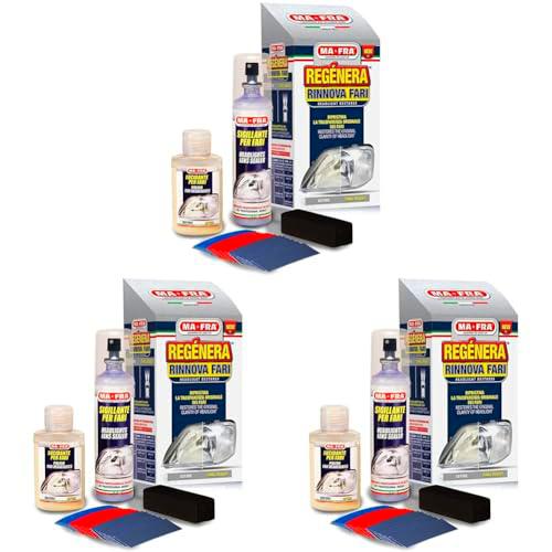 Mafra 18236 - Kit Completo Mantenimiento de Faros (Paquete de 3)