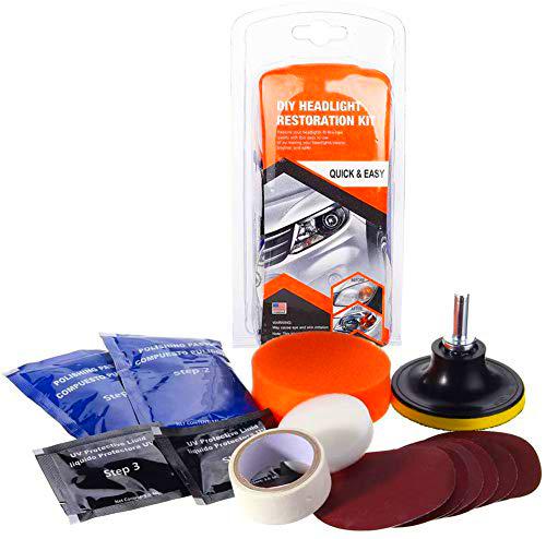 Moonvvin Kit de restaurador de Faros Herramienta de Limpieza de Faros para Restaurar Faros descoloridos apagados sin Brillo para Motocicletas de automóviles