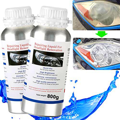 2 x 800g Polimero Liquido para Faros, Líquido de Reparación de Faros